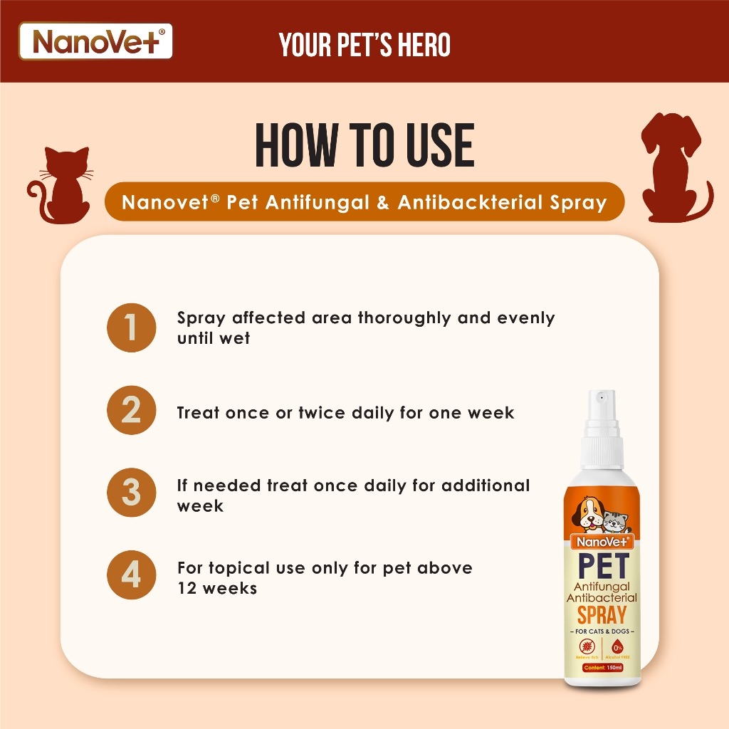 NANOVET ANTIFUNGAL & ANTIBACTERIAL SPRAY 100ML image 4