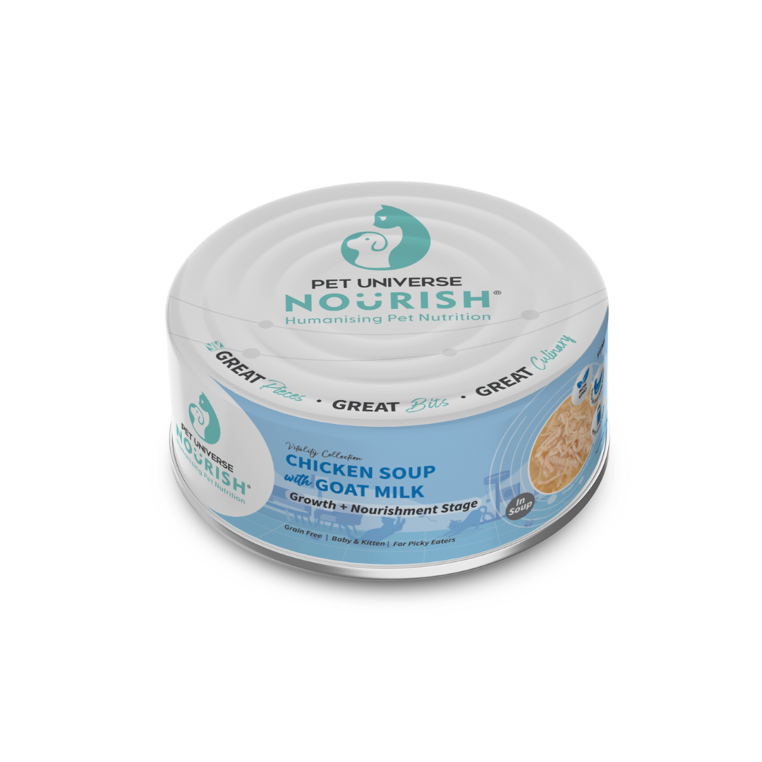 PET UNIVERSE NOURISH CAT VITALITY 70G CHICKEN SOUP WITH GOAT MILK WET CAT FOOD image 2