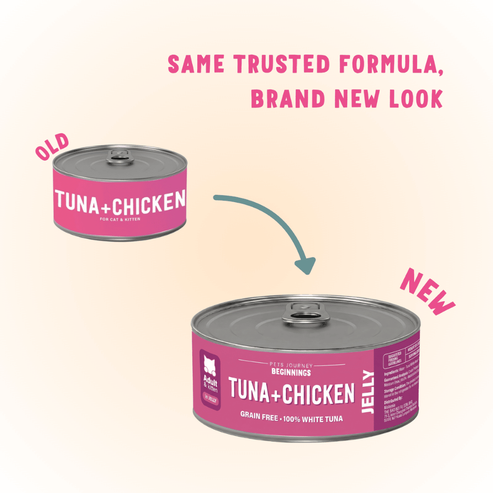 PETS JOURNEY BEGINNINGS 80G TUNA WITH CHICKEN IN JELLY WET CANNED CAT FOOD image 4