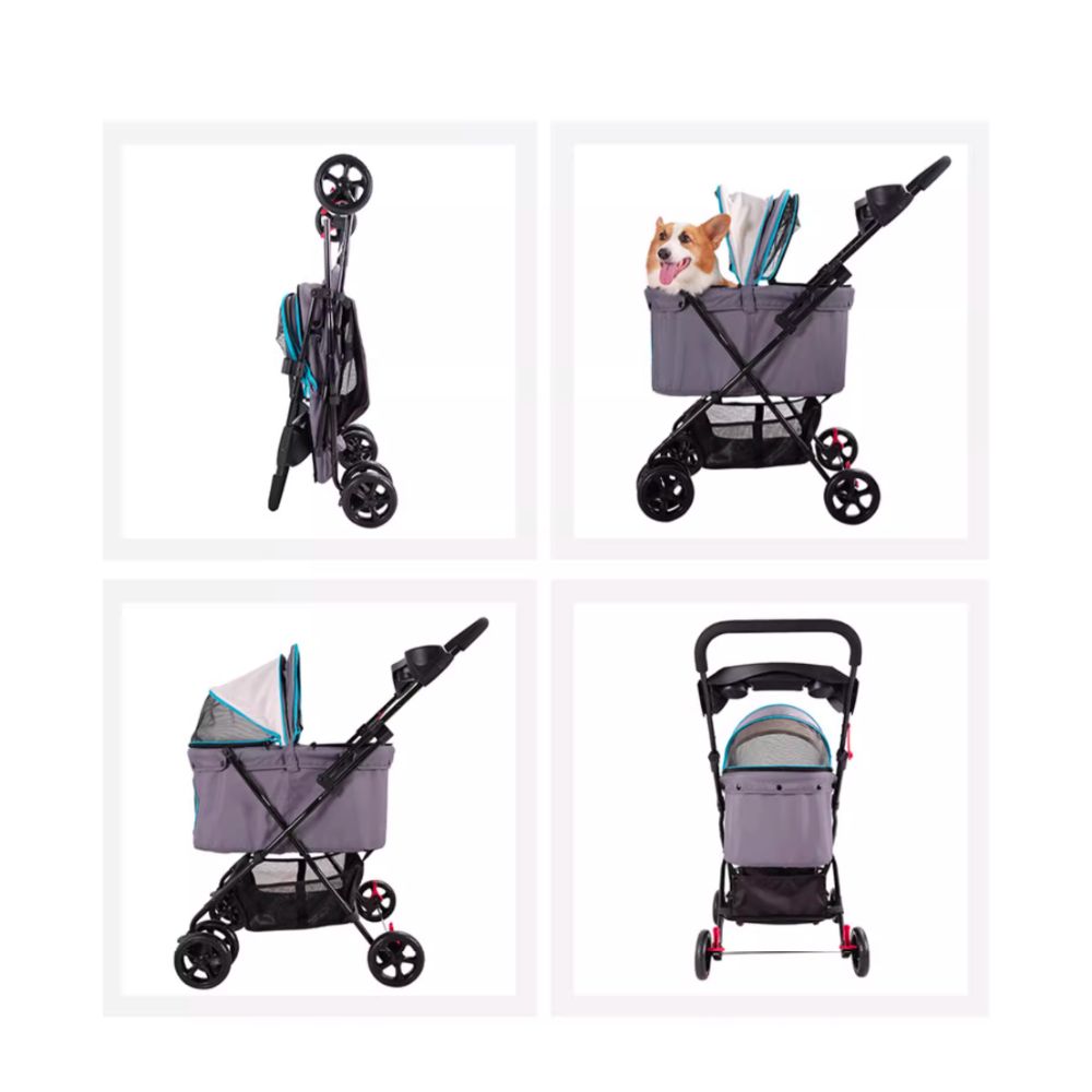 IBIYAYA EASY STROLLING PET BUGGY 20KG SIMPLE GRAY DA-2781 image 3