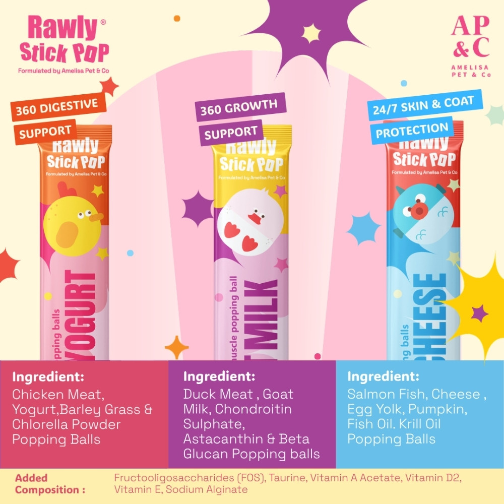 AMELISA RAWLY STICK POP PET PUREE 16GX20+2 DUCK & GOAT MILK DOG & CAT LICK image 2