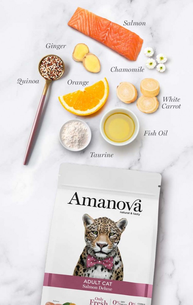 AMANOVA CAT 6KG ADULT SALMON DELUXE LOW GRAIN DRY CAT FOOD image 2