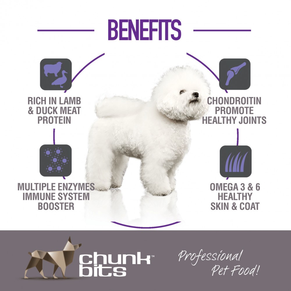 CHUNKBITS DOG 13KG HOLISTIC 26/14 LAMB, CRANBERRIES & DUCK DRY DOG FOOD image 3