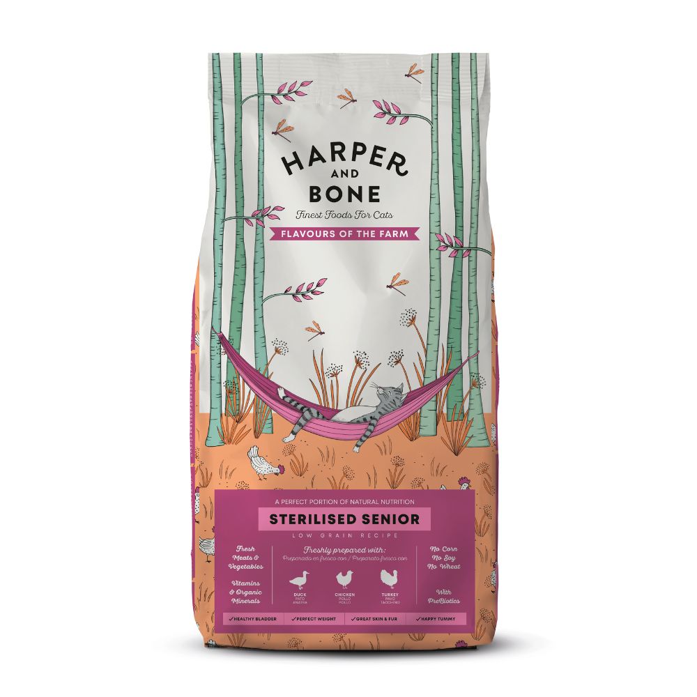 HARPER AND BONE CAT FLAVOURS OF THE FARM SENIOR STERILISED DRY CAT FOOD image 3