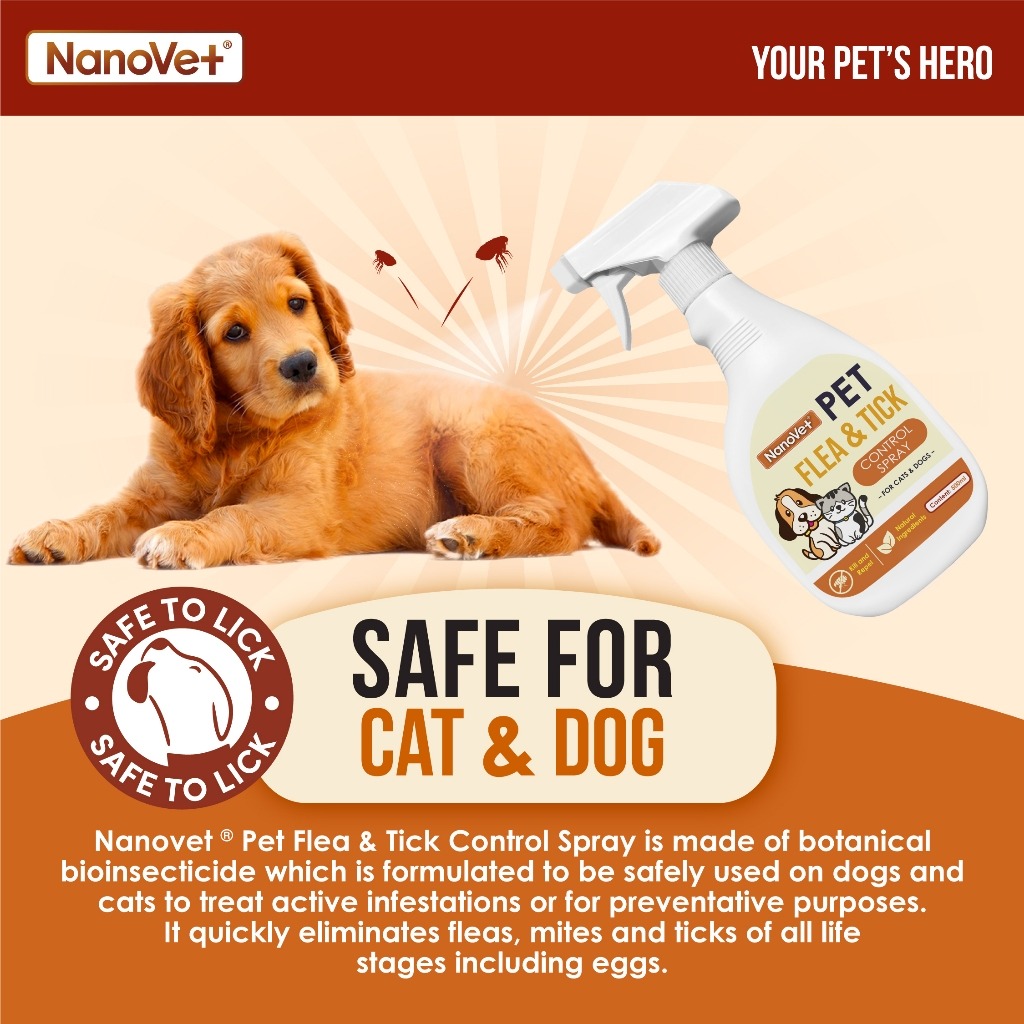 NANOVET FLEA & TICK SPRAY 500ML image 2