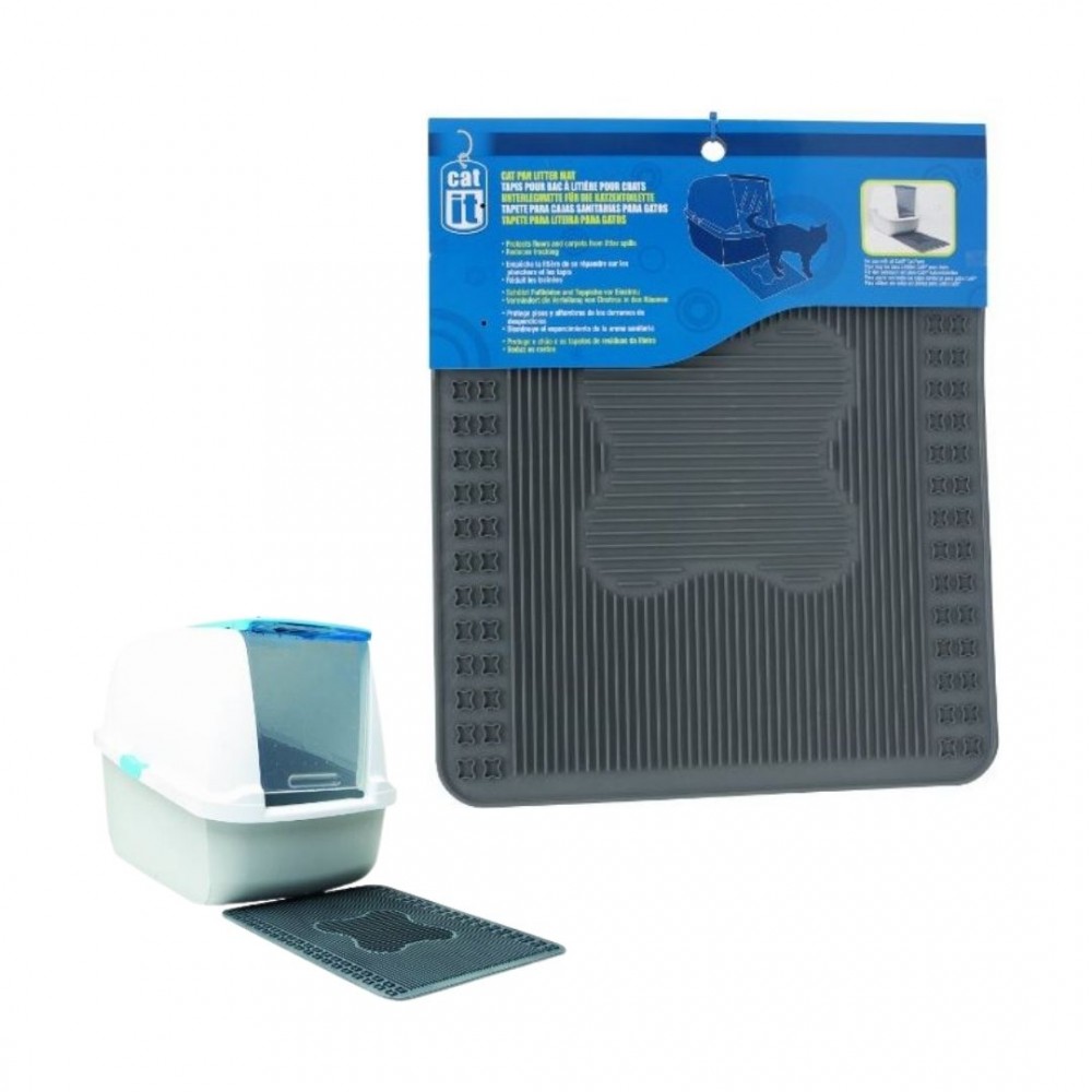 CATIT CAT PAN LITTER MAT GREY 34CM X 40.5CM (RECTANGLE) image 2