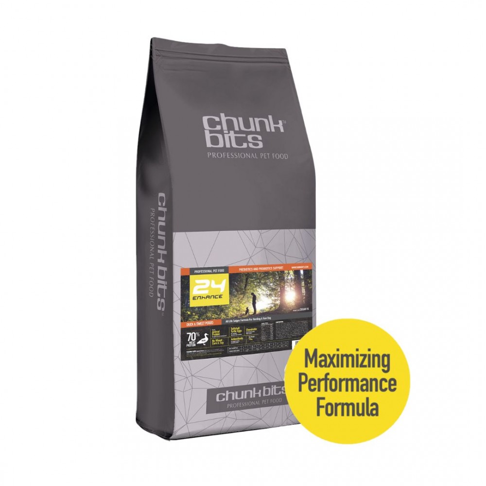 CHUNKBITS DOG 13KG ENHANCE 24/14 DUCK MEAT DRY DOG FOOD image 2