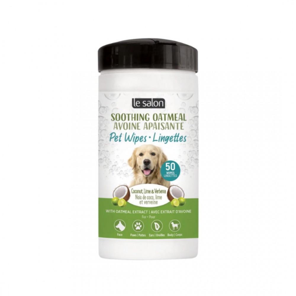 LE SALON DOG 50PK SOOTHING OATMEAL WIPES COCONUT-LIME VERBENA SCENT image 2