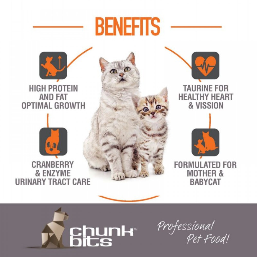 CHUNKBITS CAT 1.5KG CUBS 33 CHICKEN, SALMON & BARLEY DRY CAT FOOD image 3