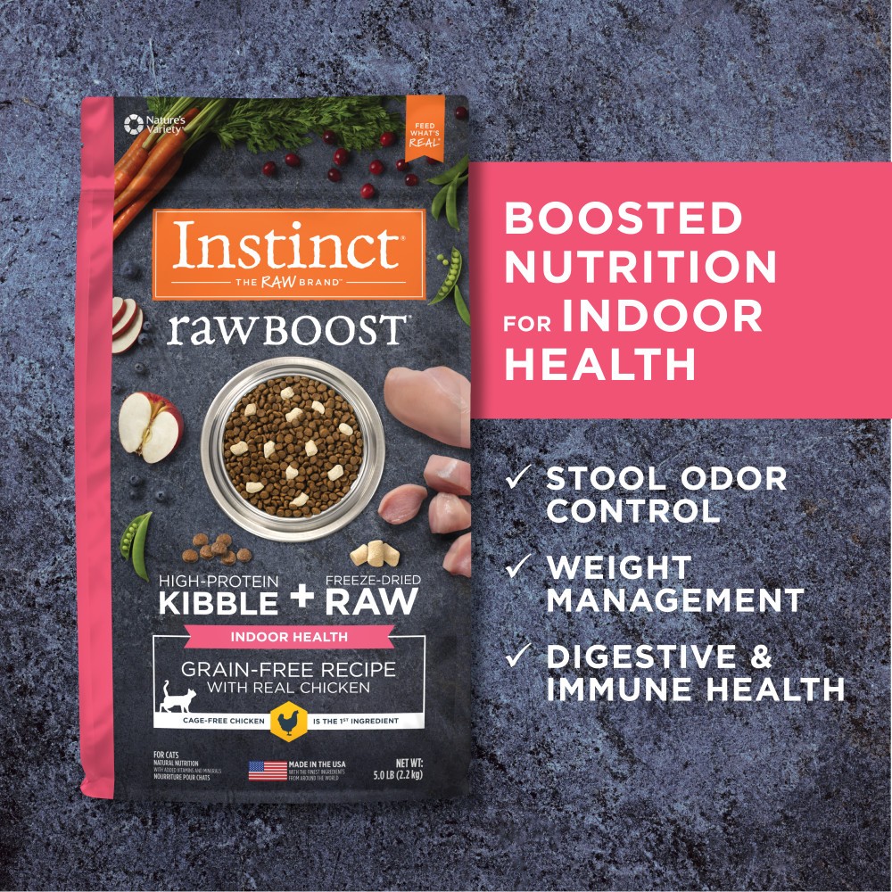 INSTINCT CAT RAW BOOST 2.2KG (5LB) INDOOR GRAIN FREE RECIPE WITH REAL CHICKEN DRY CAT FOOD image 7