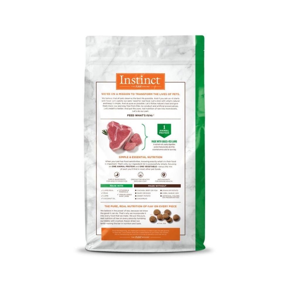 INSTINCT DOG LID 1.8KG (4LB) GRAIN FREE RECIPE WITH REAL LAMB DRY DOG FOOD image 3