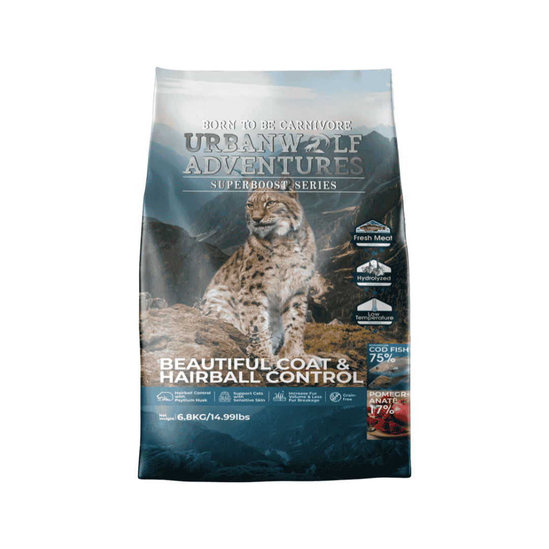 URBANWOLF ADVENTURES SUPERBOOST SERIES BEAUTIFUL COAT & HAIRBALL CONTROL DRY CAT FOOD image 3