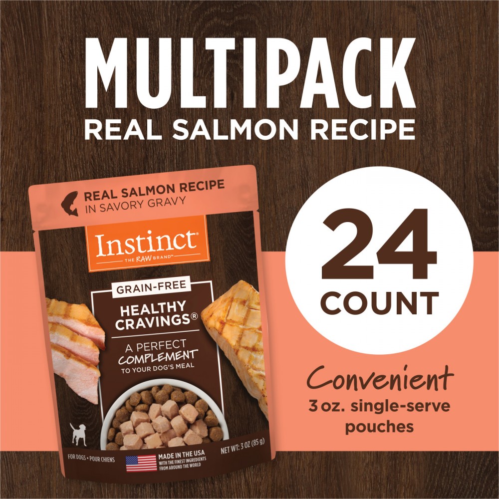 INSTINCT DOG HEALTHY CRAVINGS 85G (3OZ) REAL SALMON RECIPE WET DOG POUCH image 2