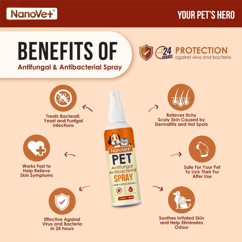 NANOVET ANTIFUNGAL & ANTIBACTERIAL SPRAY 100ML image 5