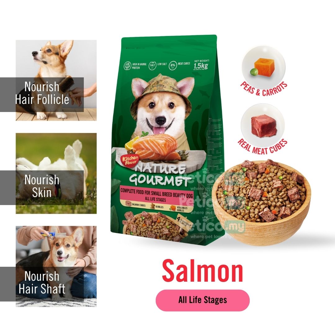 KITCHEN FLAVOR DOG 1.5KG NATURE GOURMET COMPLETE FOOD FOR SMALL BREED BEAUTY DOG FOR ALL LIFE STAGES SALMON image 4