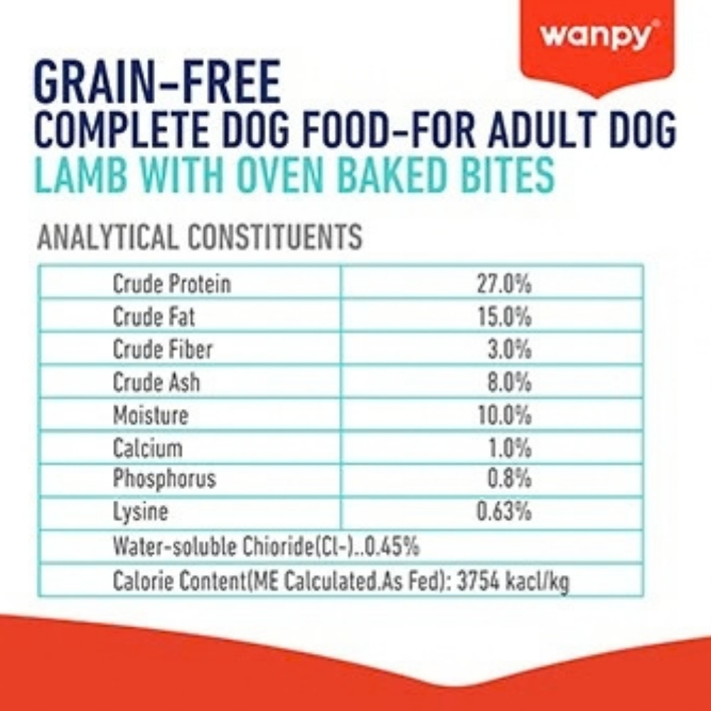 WANPY DOG 1.5KG GRAIN FREE LAMB RECIPE DRY DOG FOOD image 6