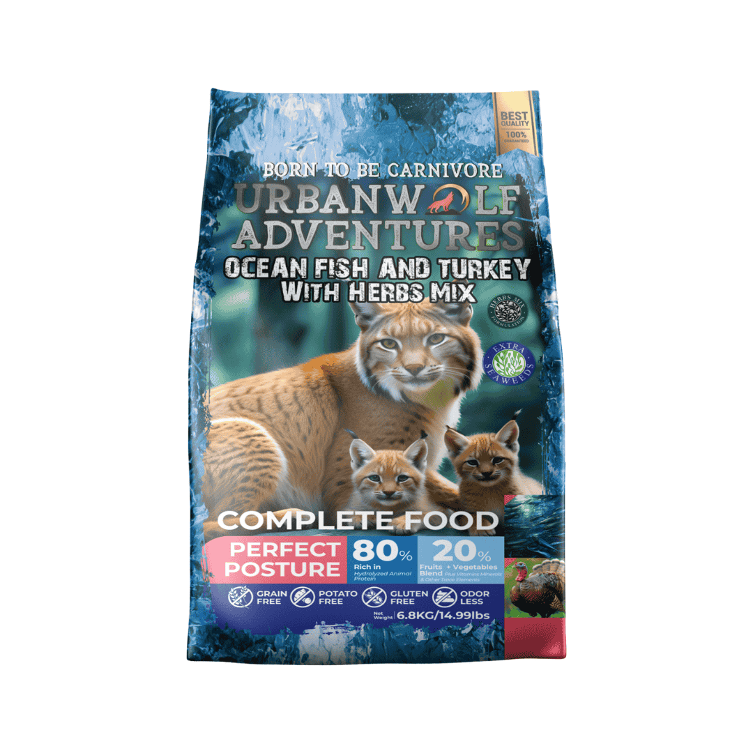 URBANWOLF ADVENTURES PERFECT POSTURE OCEAN FISH AND TURKEY WITH HERBS MIX DRY CAT FOOD image 3
