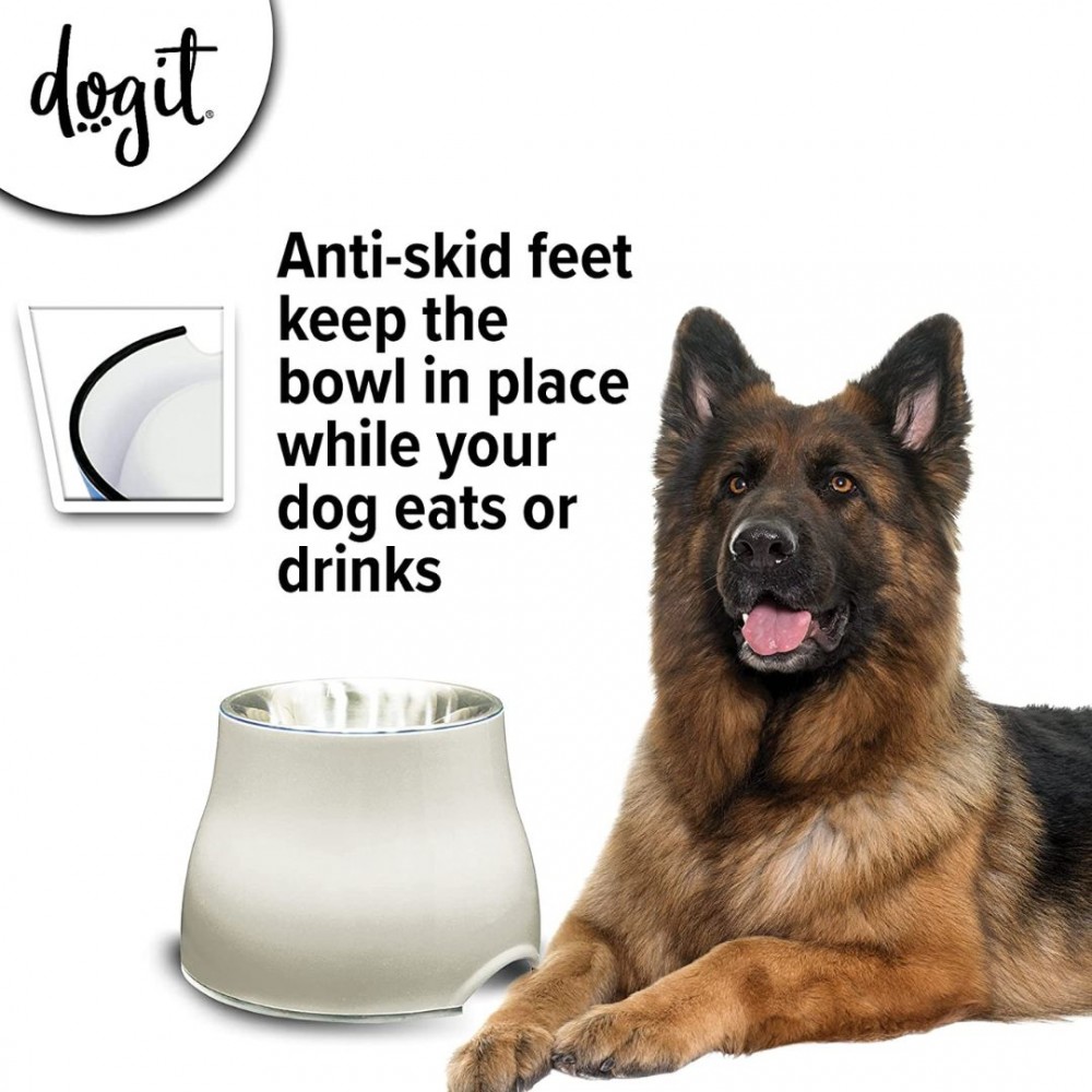 DOGIT ELEVATED DISH WITH STAINLESS STEAL INSERT LARGE 900ML WHITE image 4
