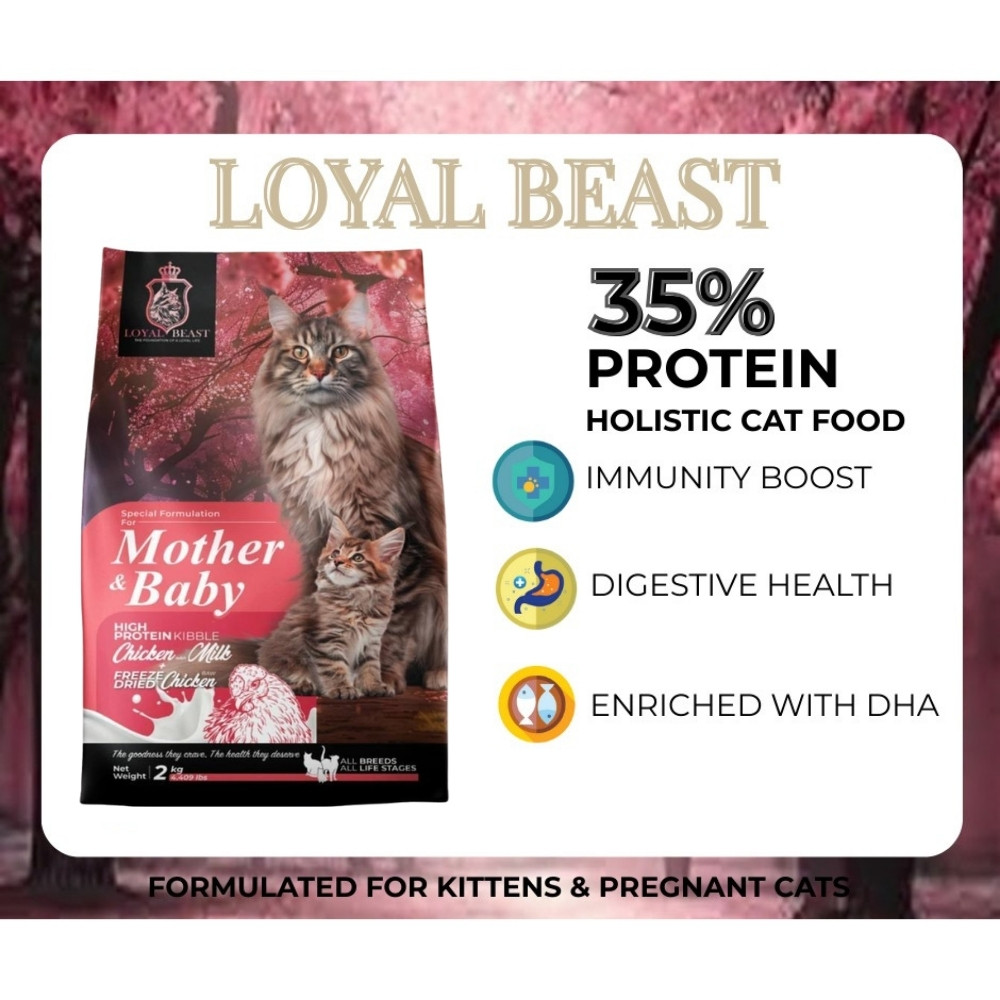 LOYAL BEAST SUPER PREMIUM 2KG MOTHER & BABY DRY CAT FOOD image 6