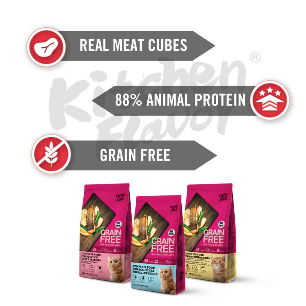 KITCHEN FLAVOR CAT 8KG GRAIN FREE COMPLETE BEAUTY CAT FOOD FOR ALL LIFE STAGES image 3