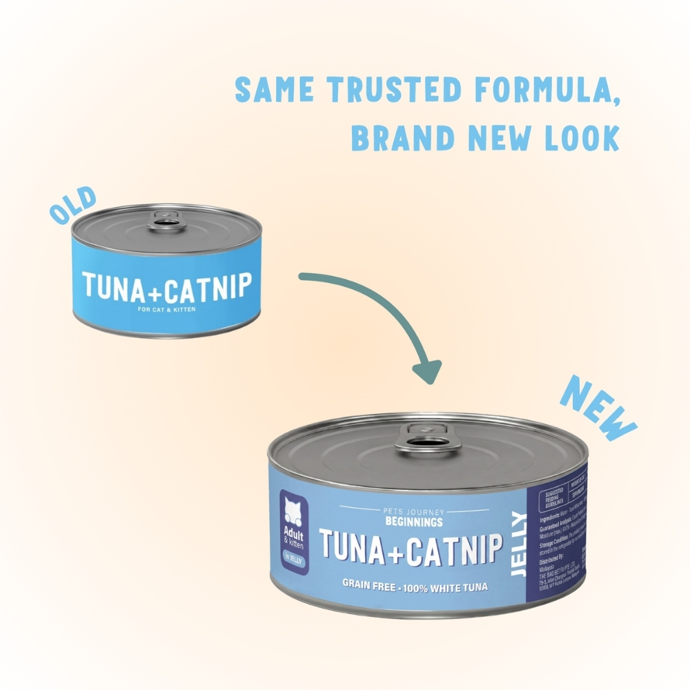 PETS JOURNEY BEGINNINGS 80G TUNA WITH CATNIP IN JELLY WET CANNED CAT FOOD image 2