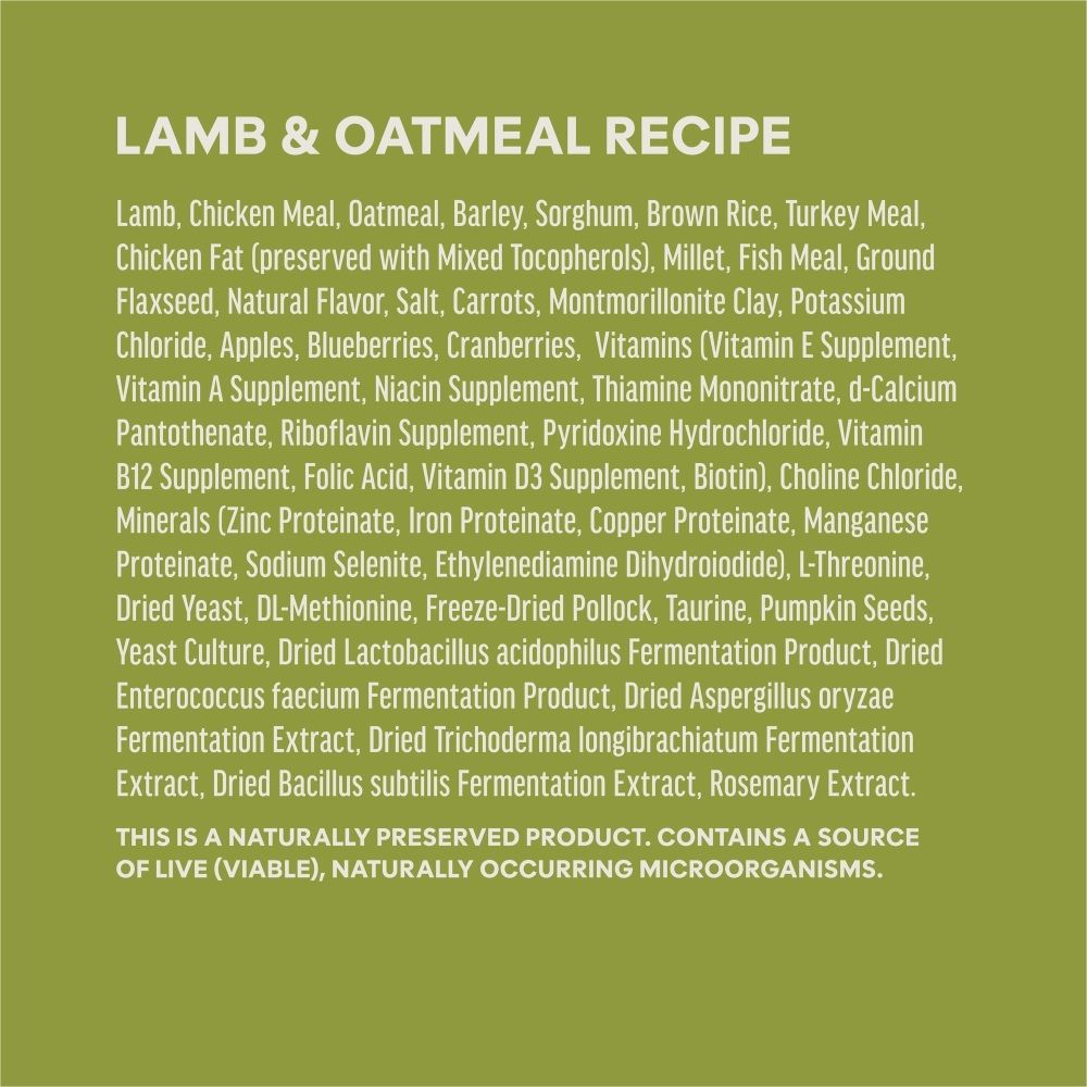 INSTINCT DOG BE NATURAL 10.8KG (24LB) REAL LAMB & OATMEAL RECIPE DRY DOG FOOD image 3