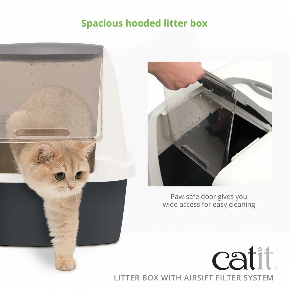 CATIT REGULAR HOODED CAT PAN GREY AIRSIFT image 3