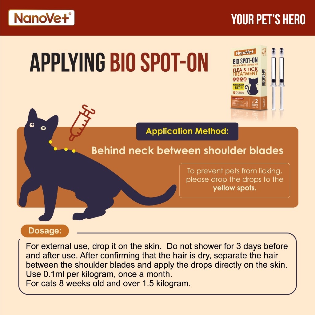 NANOVET SPOT-ON FLEA & TICK TREATMENT FOR CAT image 3