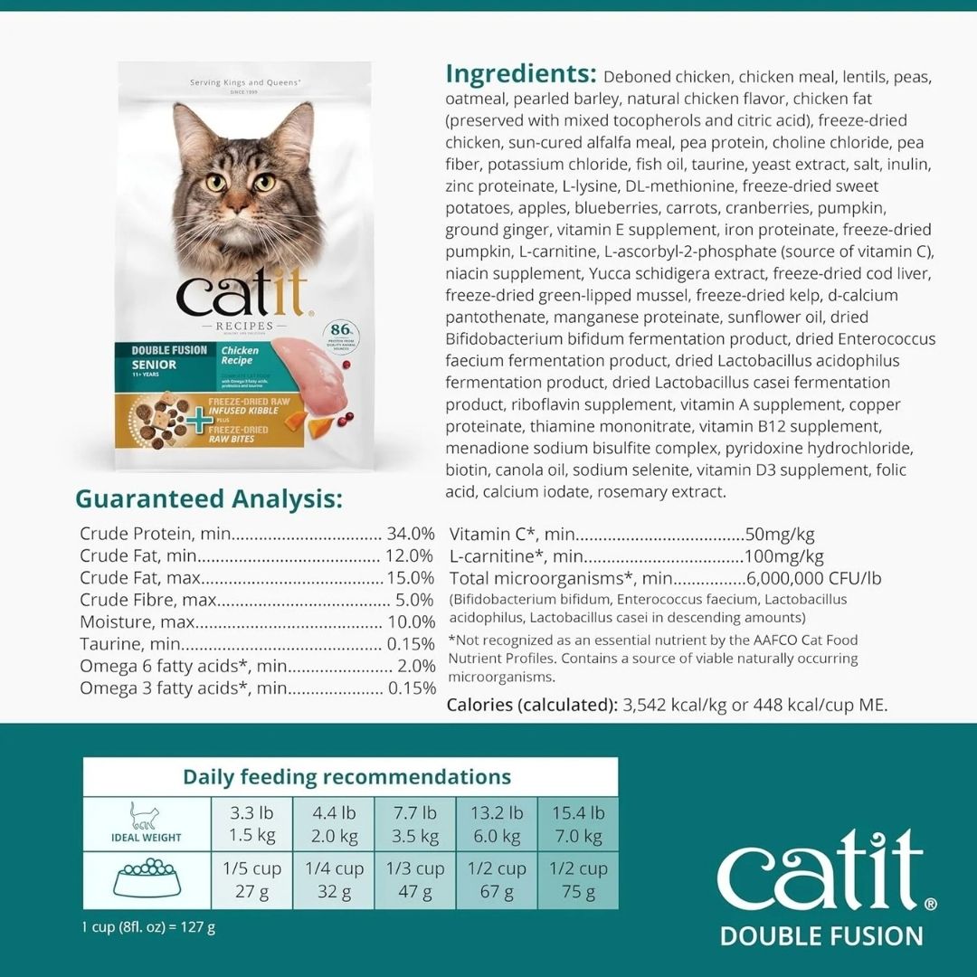 CATIT RECIPES DOUBLE FUSION 1.8KG SENIOR CAT DRY CAT FOOD image 6