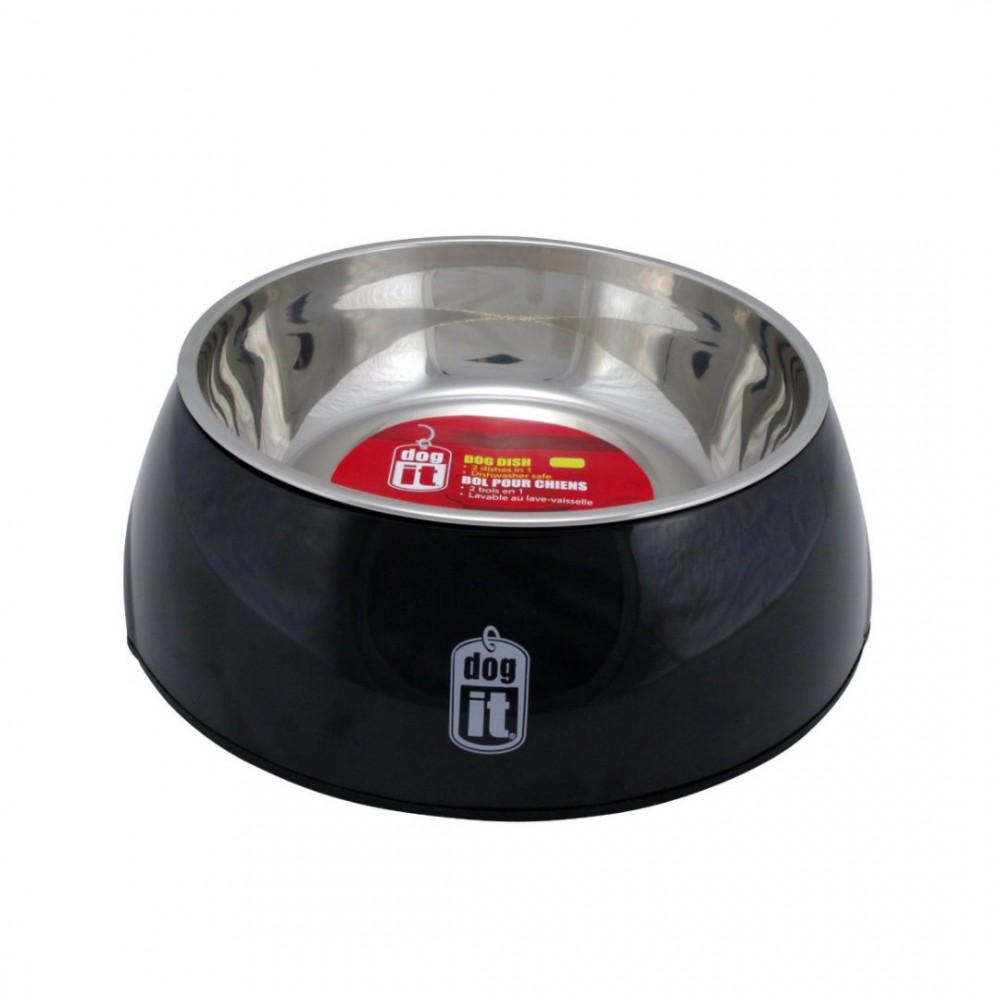 DOGIT 2IN1 DURABLE BOWL WITH SS INSERT MEDIUM 700ML BLACK DIA. 6.5 image 2