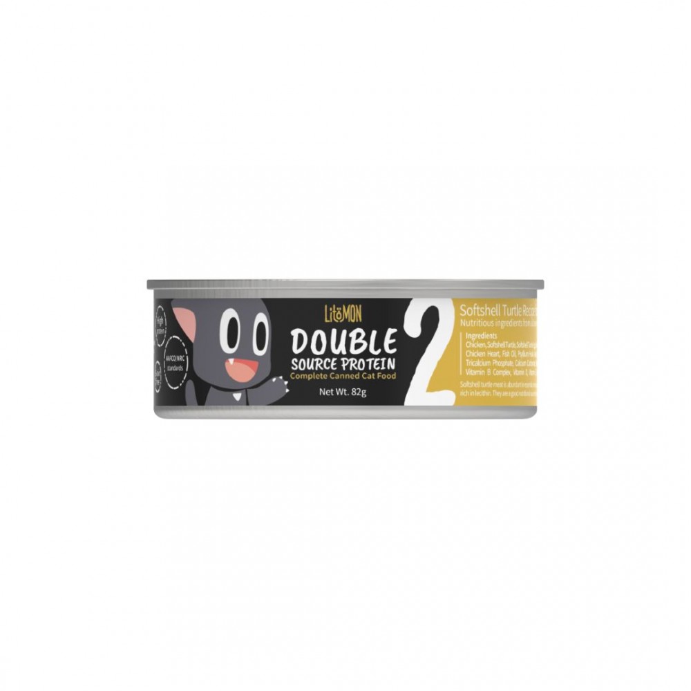 LITOMON DOUBLE SOURCE PROTEIN COMPLETE CANNED 82G SOFTSHELL TURTLE & CHICKEN WET CAT FOOD image 1