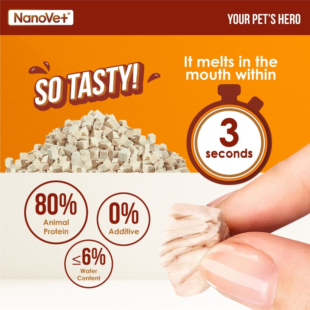 NANOVET FREEZE DRIED CHICKEN 200G CAT & DOG TREATS image 3