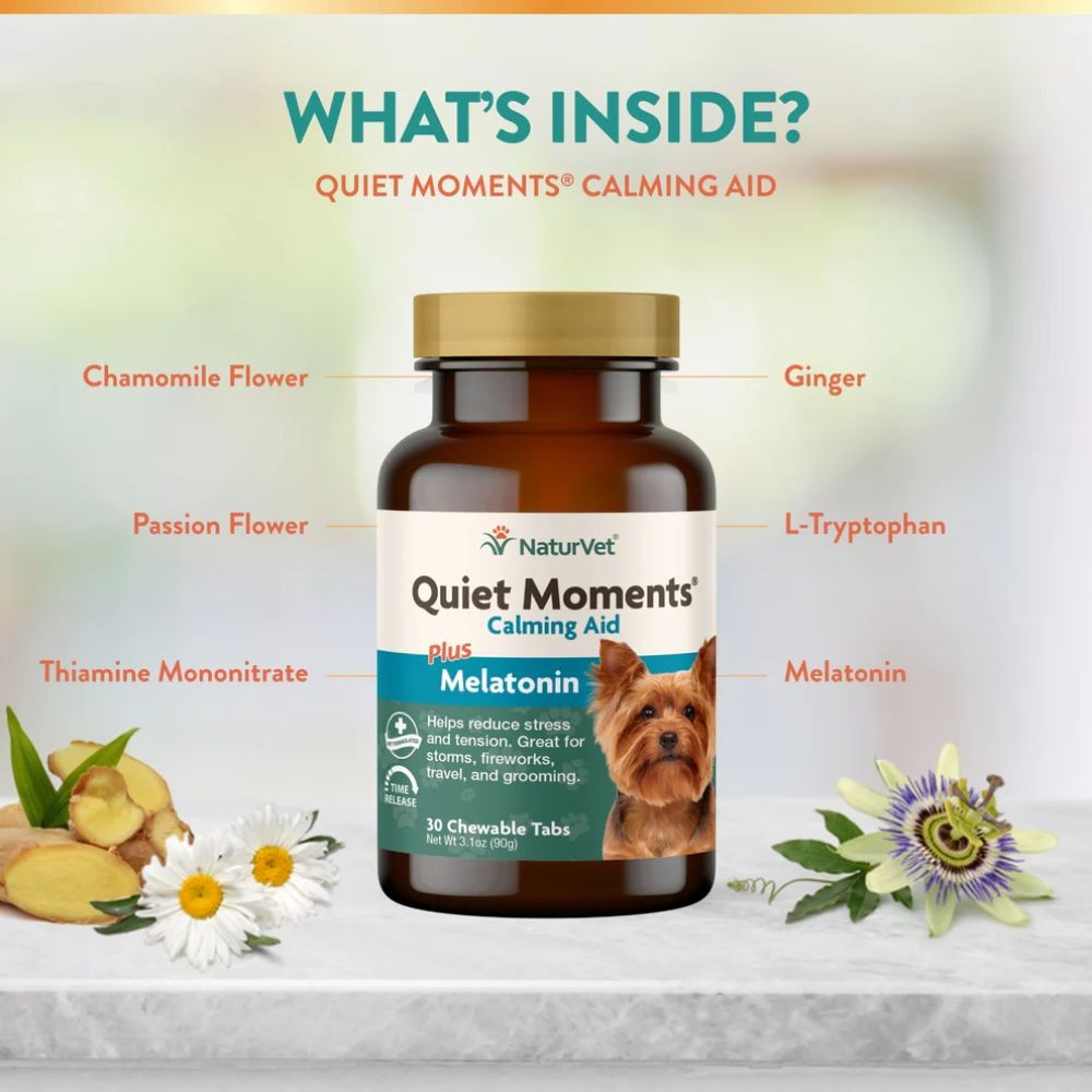 NATURVET QUIET MOMENT DOG CALMING AID 90G (30 TABLETS) image 2