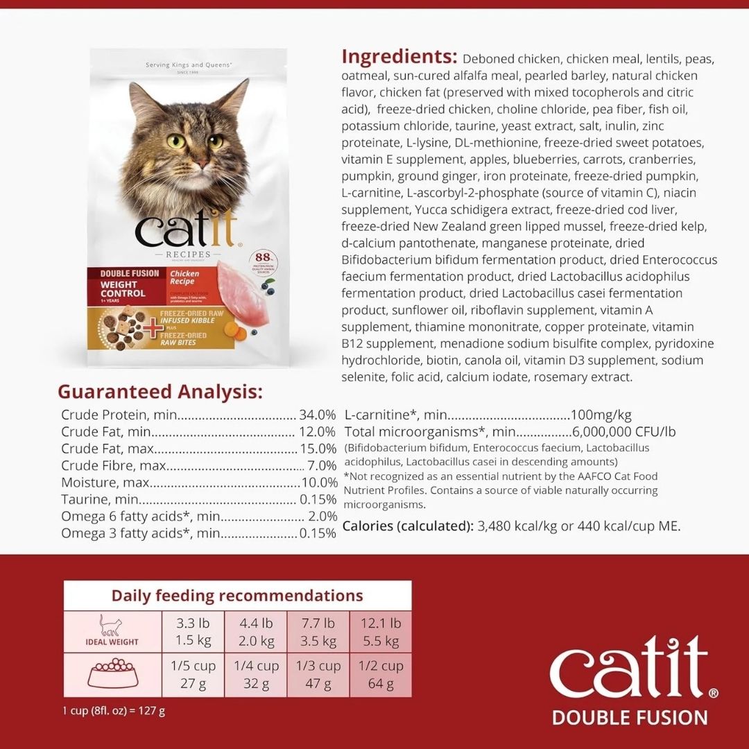 CATIT RECIPES DOUBLE FUSION 1.8KG WEIGHT CONTROL DRY CAT FOOD image 6