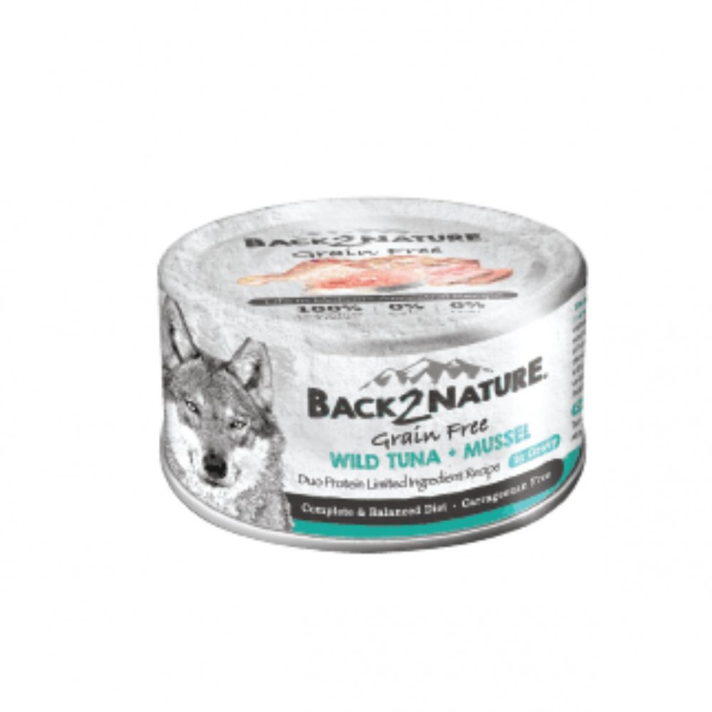 BACK2NATURE DOG GRAIN FREE 95G WILD TUNA + MUSSEL WET CANNED DOG FOOD image 2