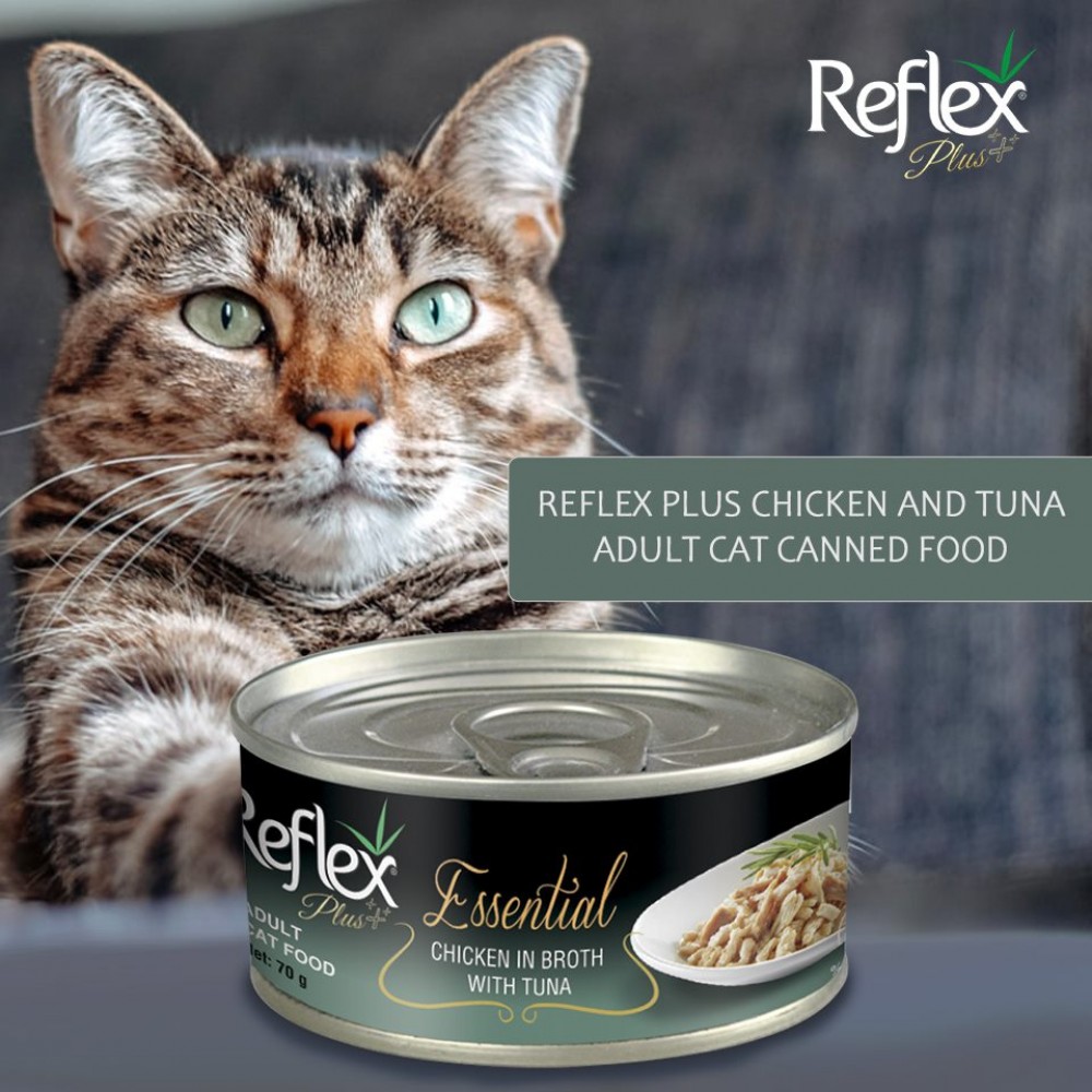 REFLEX PLUS ESSENTIAL CHICKEN IN BROTH WITH TUNA 70G WET CAT FOOD image 2