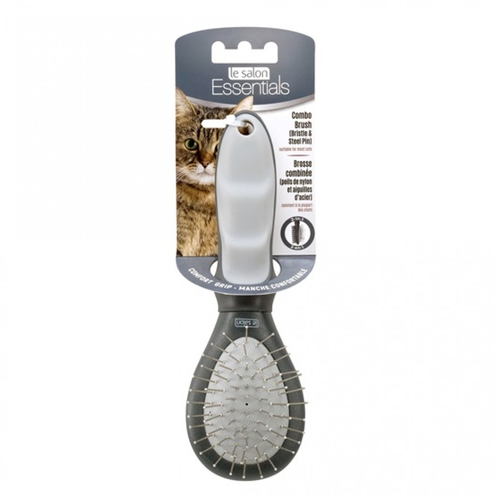 LE SALON ESSENTIALS CAT DOUBLE SIDED COMBO BRUSH SMALL image 2
