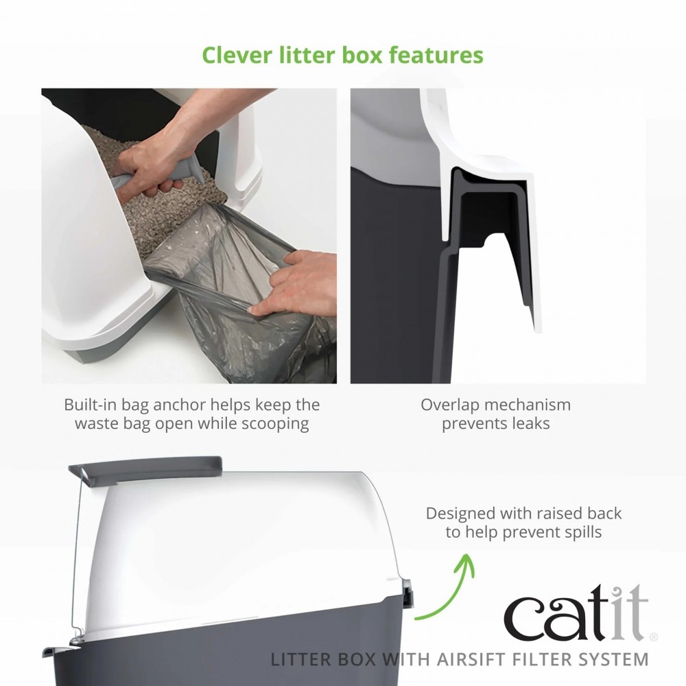 CATIT REGULAR HOODED CAT PAN GREY AIRSIFT image 4