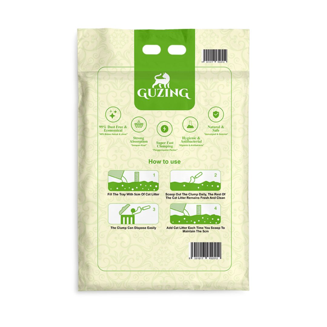 GUZING 10L APPLE BENTONITE CAT LITTER image 2