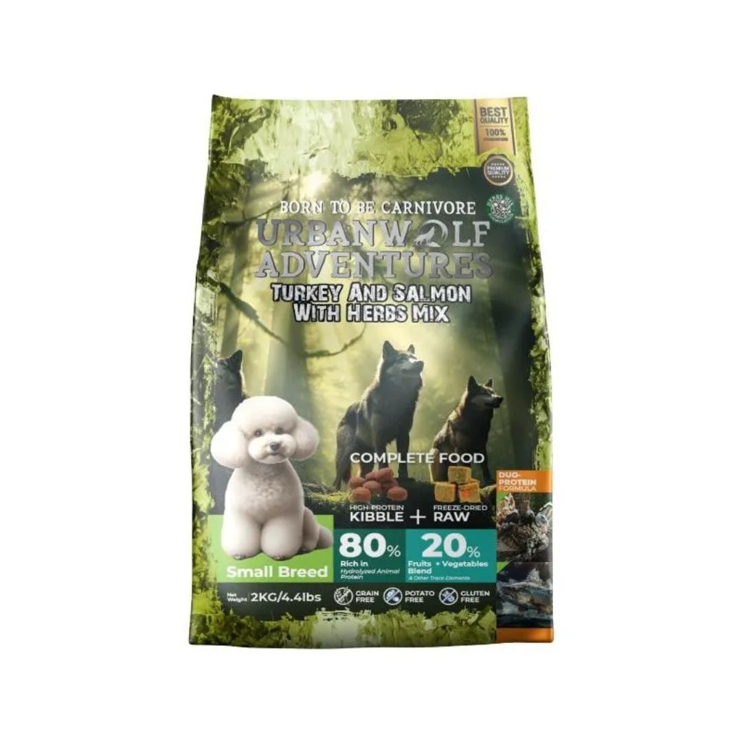 URBANWOLF ADVENTURES 2KG KIBBLE & RAW DRY DOG FOOD FOR SMALL BREED DOGS	 image 2
