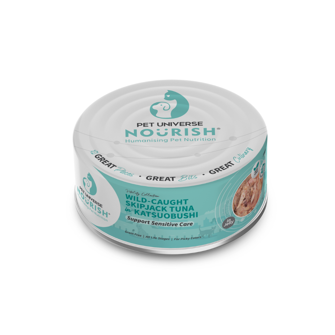 PET UNIVERSE NOURISH CAT VITALITY 70G WILD CAUGHT SKIPJACK TUNA WITH KATSUOBUSHI IN JELLY WET CAT FOOD image 2