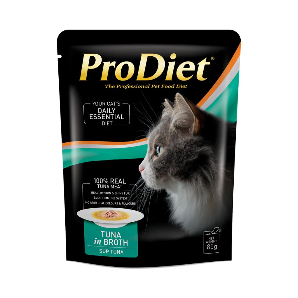 PRODIET POUCH 85G TUNA IN BROTH WET CAT FOOD image 1