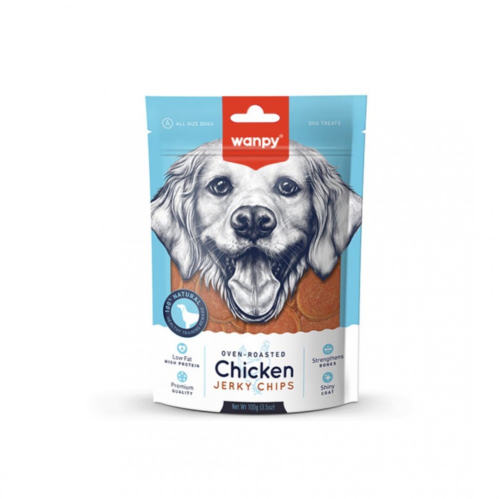 WANPY CHICKEN JERKY CHIPS 100G DOG SNACK image 2