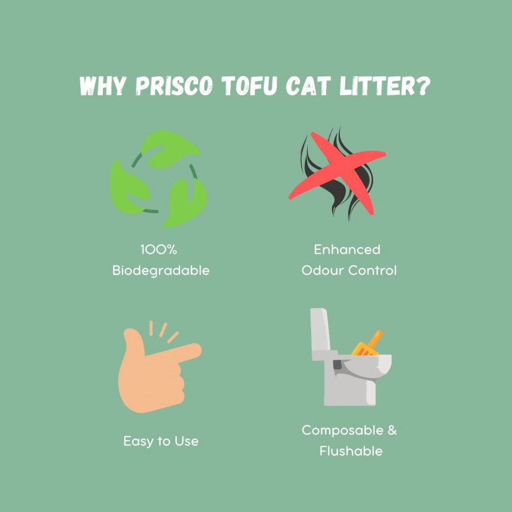 PRISCO 7L GREEN TEA TOFU CAT LITTER image 4