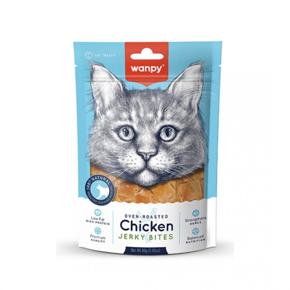 WANPY CAT CHICKEN JERKY BITES 80G CAT SNACK image 2
