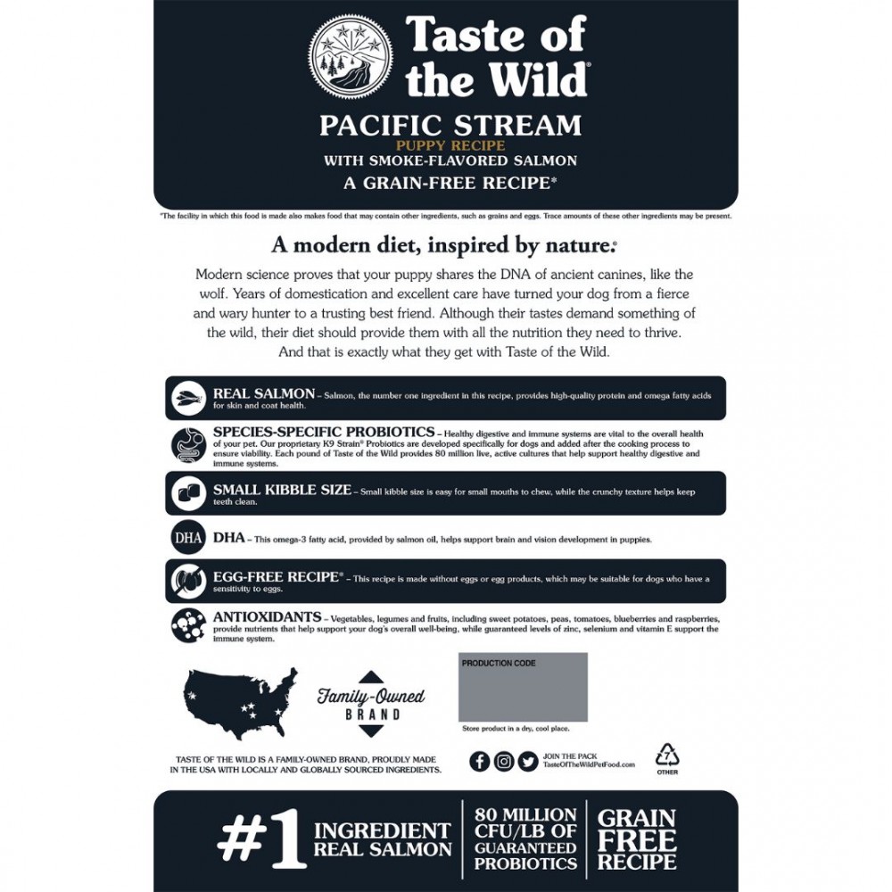 TASTE OF THE WILD DOG 2KG PUPPY PACIFIC STREAM SMOKED SALMON DRY DOG FOOD image 3