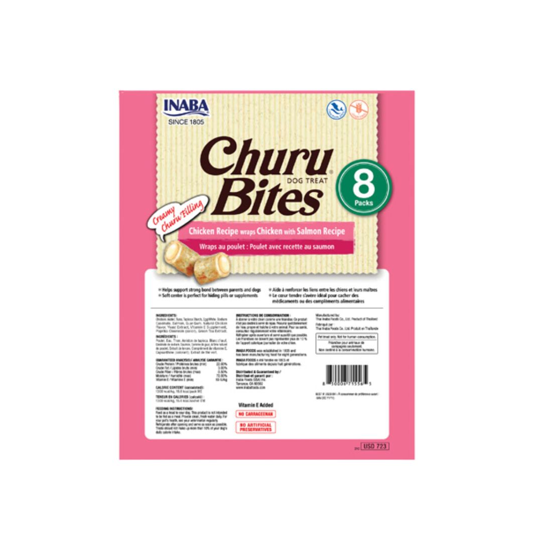 INABA CHURU BITES CHICKEN RECIPE WRAPS CHICKEN WITH SALMON RECIPE 96G DOG TREATS image 2
