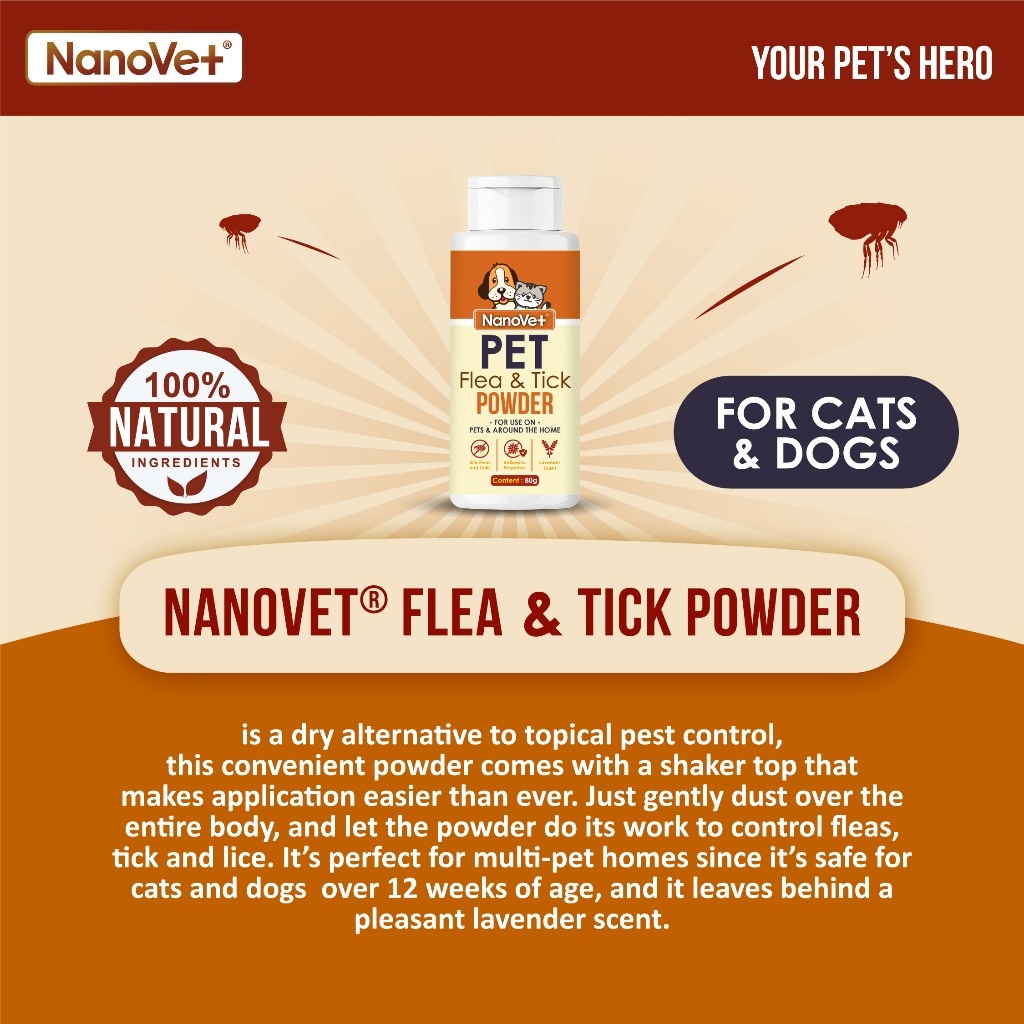 NANOVET FLEA & TICK POWDER 80G image 5
