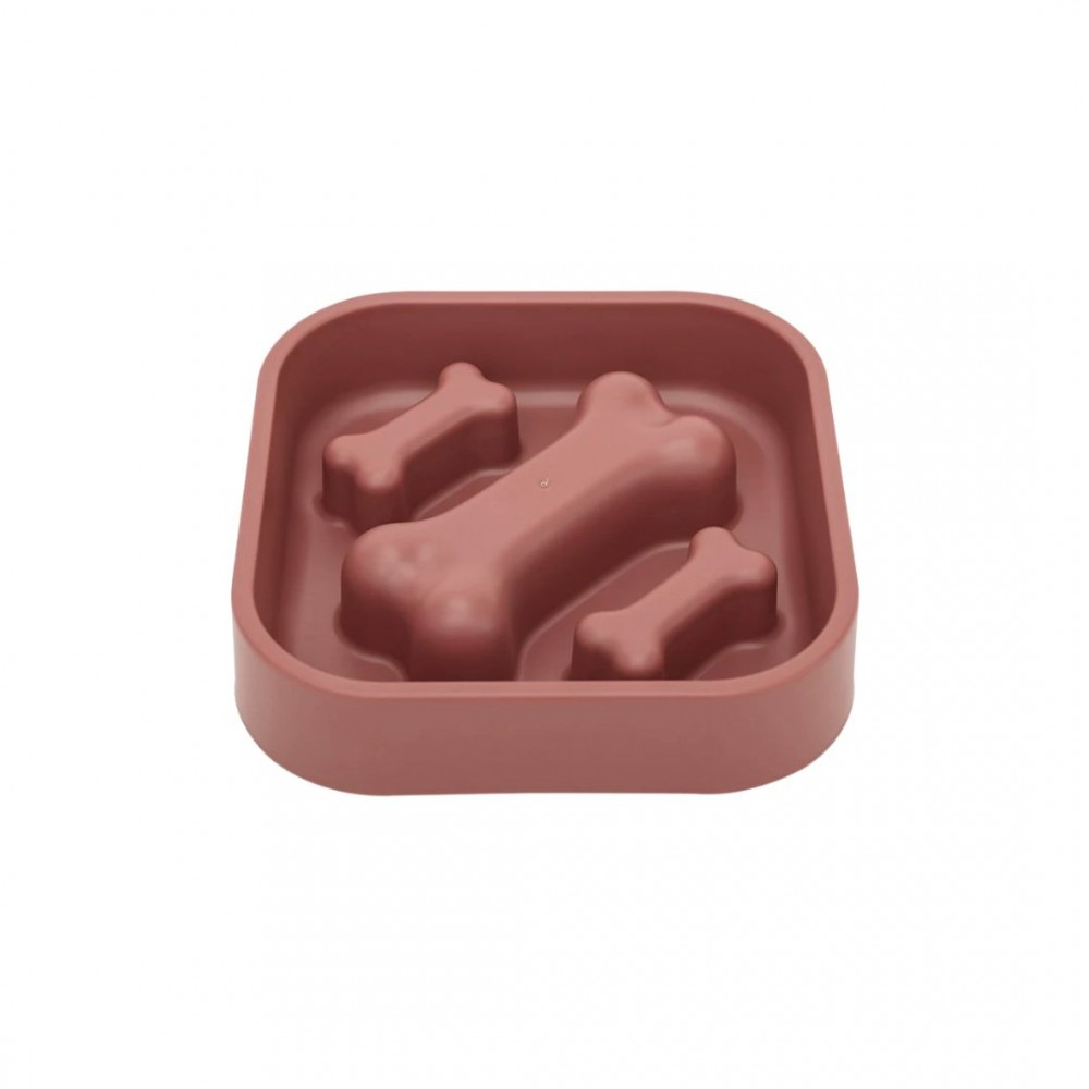 PTC BONE TYPE SLOW FEEDING BOWL RED 20x20x4.5CM image 2