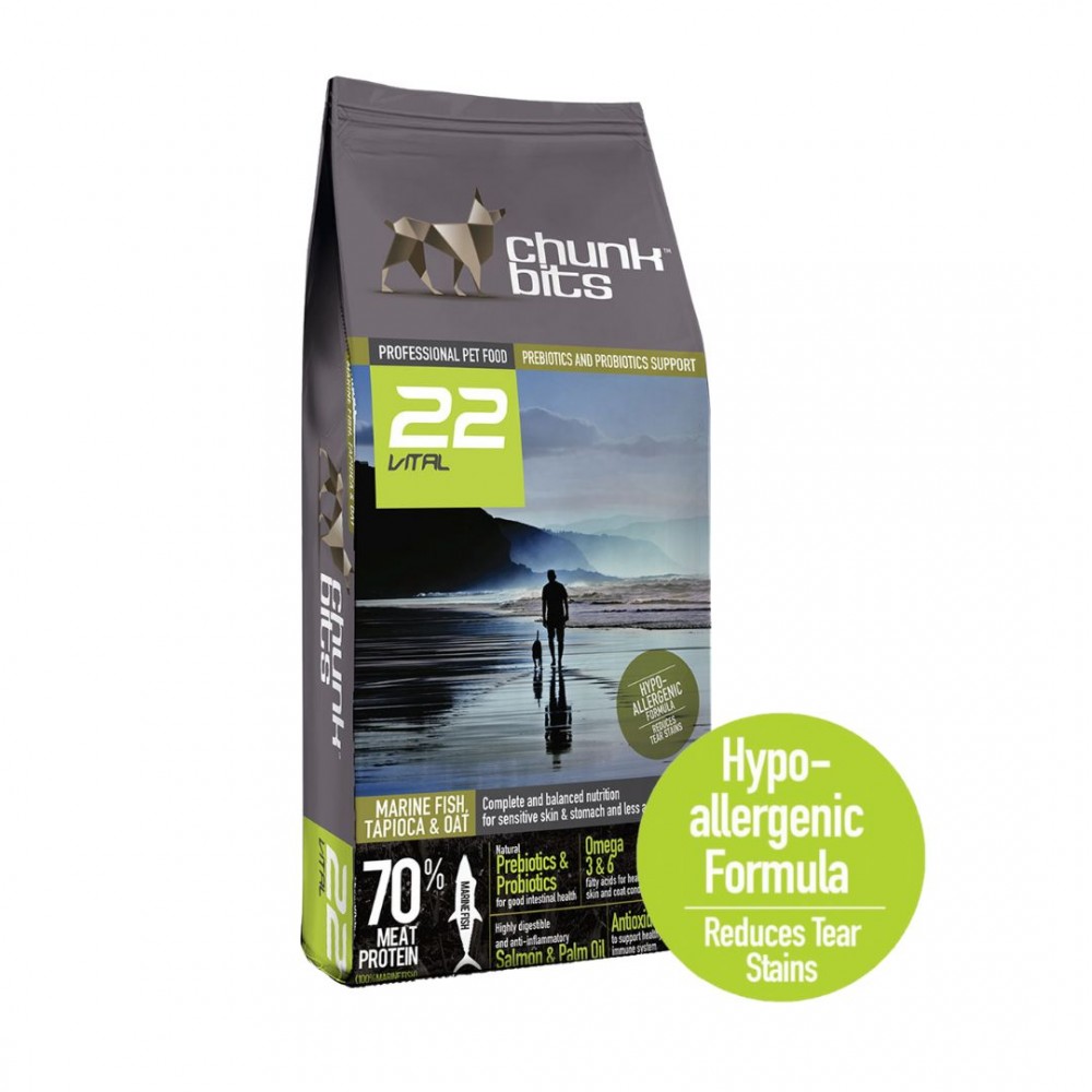 CHUNKBITS DOG 13KG VITAL 22 MARINE FISH, TAPIOCA & OATS DRY DOG FOOD image 2